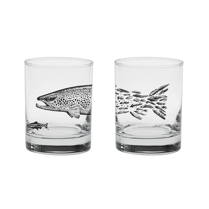 Rep Your Water Brown Snacks Old Fashioned Glass