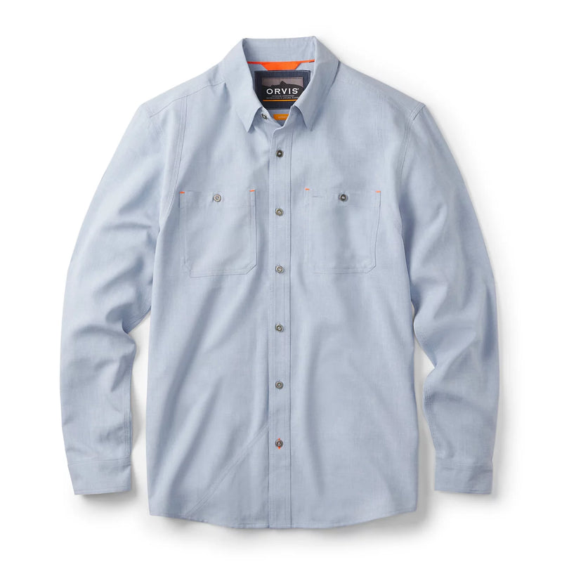 orvis dress shirts Orvis Men's Tech Chambray Long Sleeve Work Shirt — Little Forks Outfitters