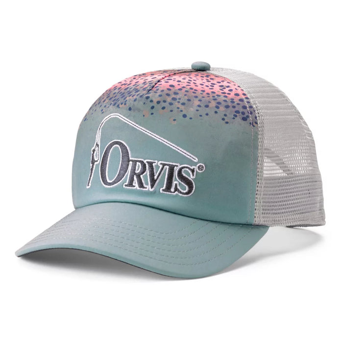 Orvis Rainbow Trout Print Trucker Hat