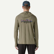 Patagonia Men's Tropic Comfort Natural Graphic Sun Hoody Fitz Roy Trout River Rock Green