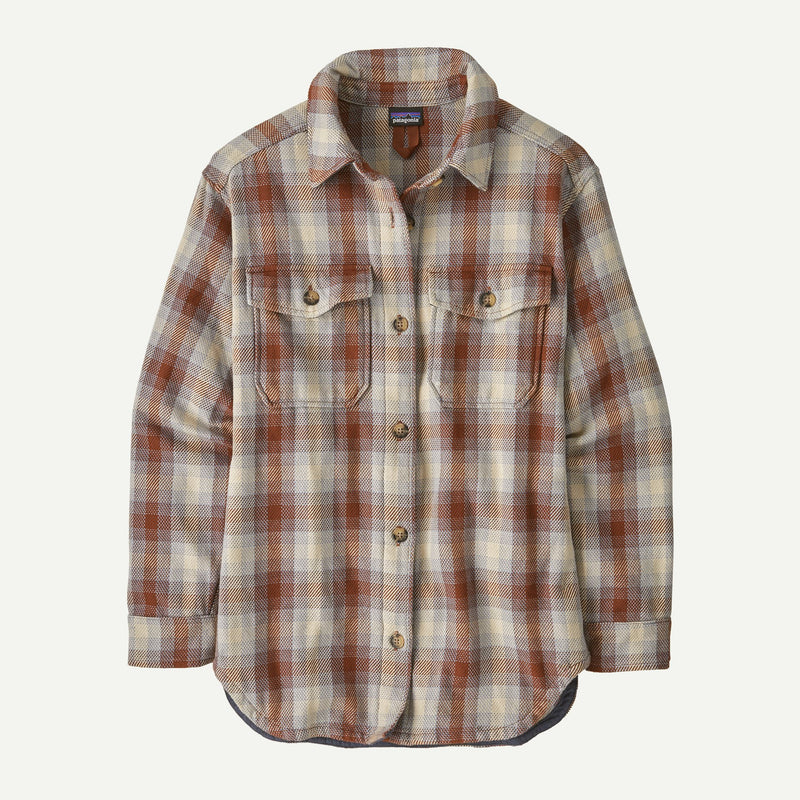 Patagonia Women's Fjord Loft Overshirt Jacket Sale Alpenglow Oar Tan