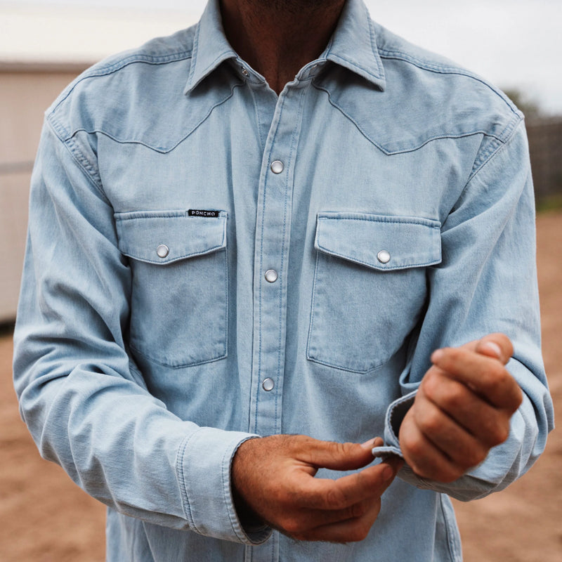 Poncho Men's Denim Shirt The Marfa