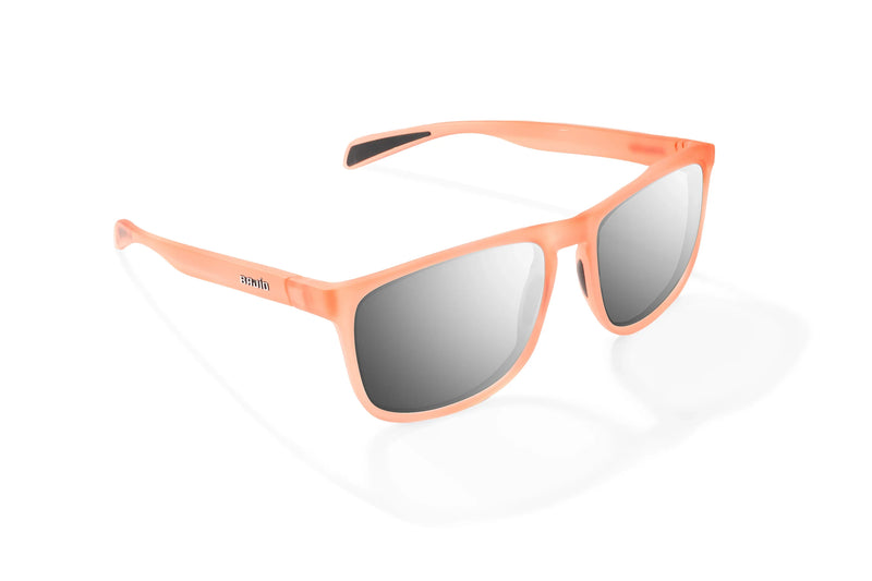 Bajio Calda Polarized Sunglasses - Peach Glass Matte Silver Mirror Poly Lens