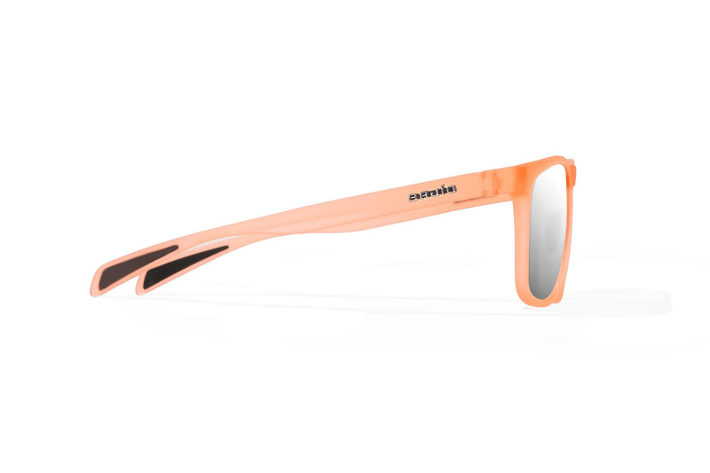 Bajio Calda Polarized Sunglasses - Peach Glass Matte Silver Mirror Poly Lens