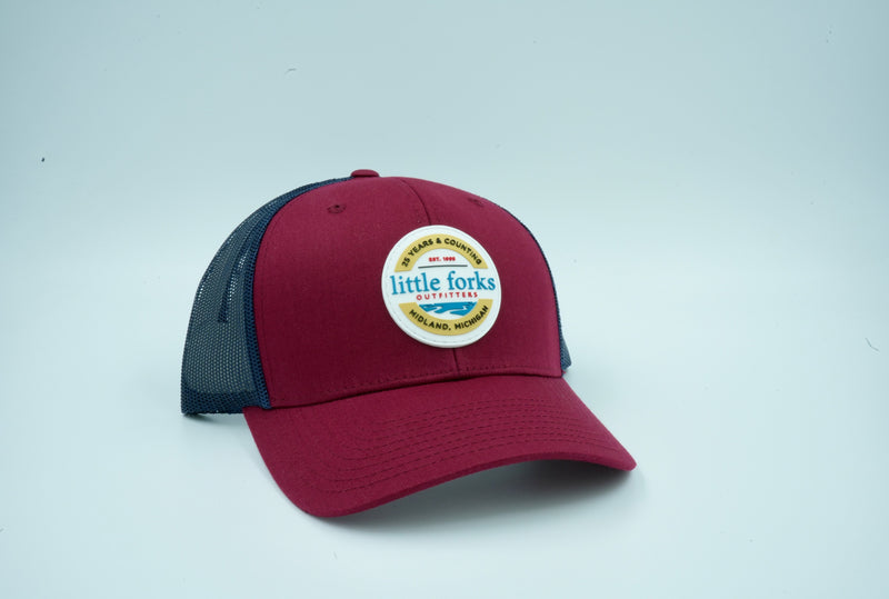 LFO Trucker Hat Dark Cardinal Navy Rubber Patch