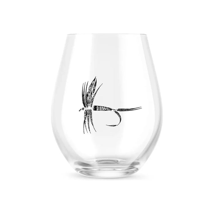 Rep Your Water Feather Dry Fly Stemless Wine Glass