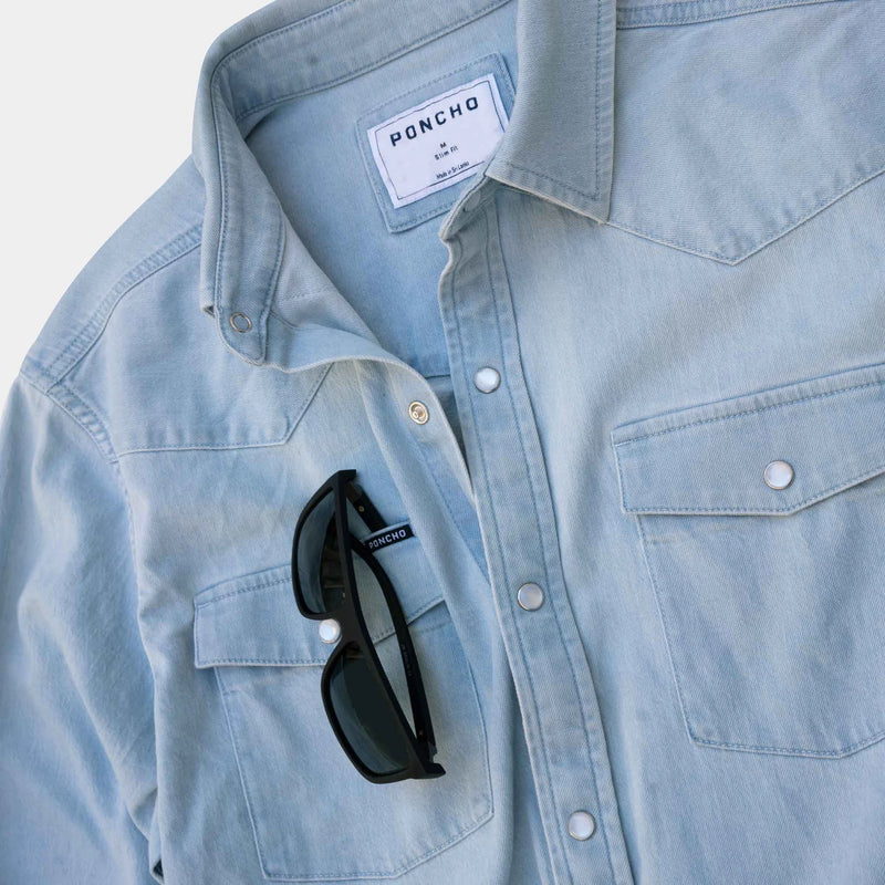 Poncho Men's Denim Shirt The Marfa