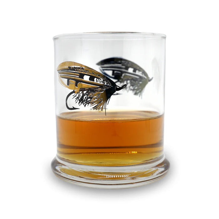 Rep Your Water Salmon Fly Old Fashion Glass