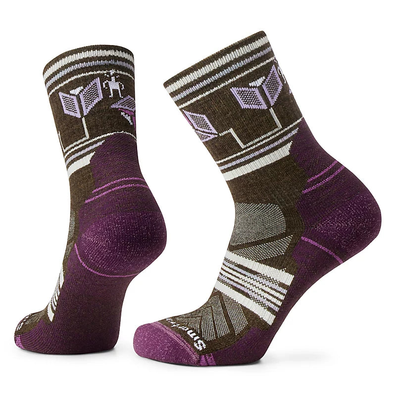 Smartwool Women's Hike Light Cushion Castle Peak Pattern Mid Crew Socks