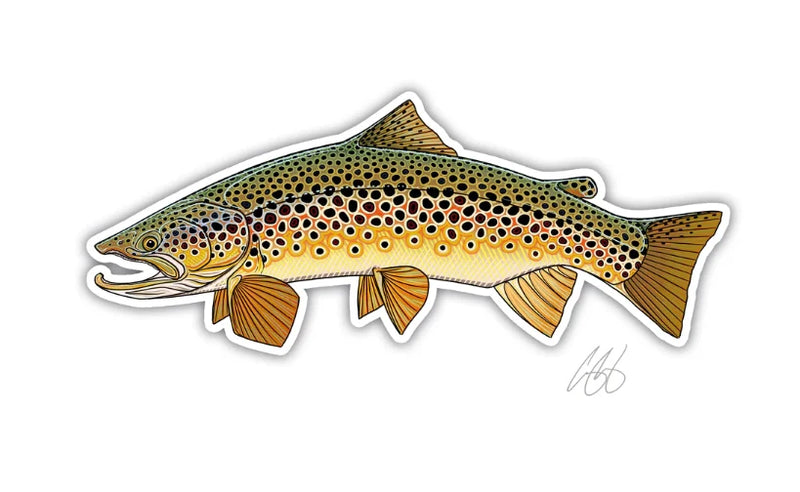 Casey Underwood Brown Trout Sticker