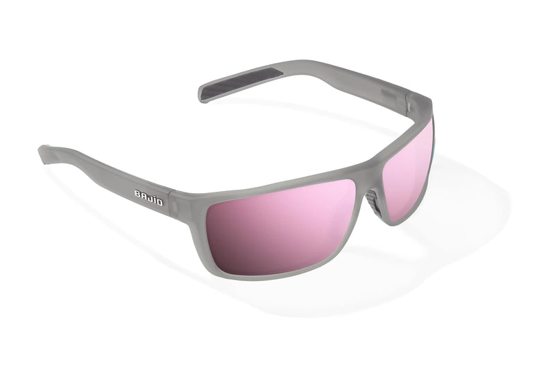 Bajio Sigs Polarized Sunglasses Dark Gray Glass Matte Rose Mirror Glass Lens