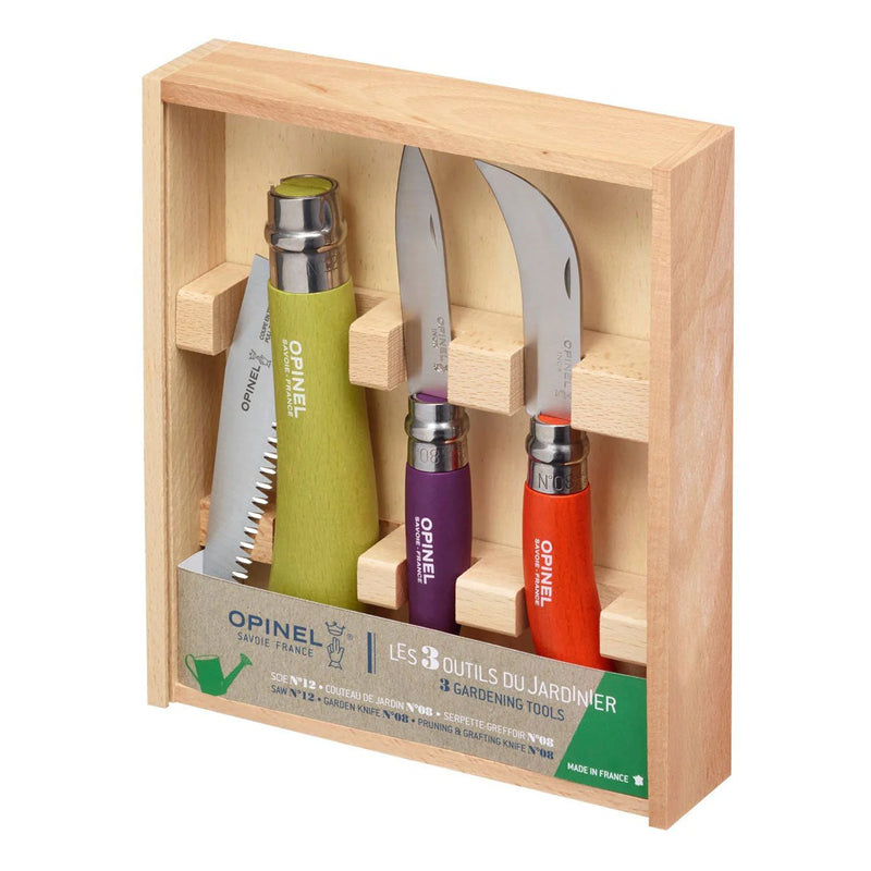 Opinel Stainless & Carbon Steel Garden Knife Trio