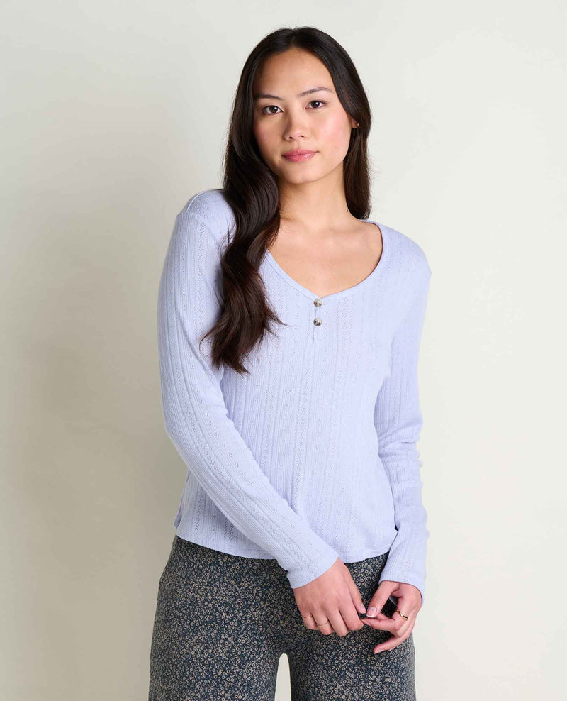 Toad & Co Women's Foothill Pointelle Henley Long Sleeve Shirt