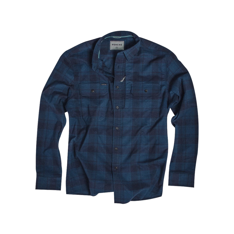 Poncho Men's Flannel The Blue Goose