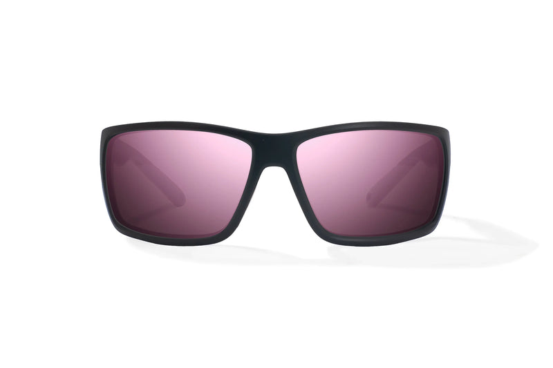 Bajio Bales Beach Polarized Sunglasses - Black Matte Rose Mirror Glass Lens