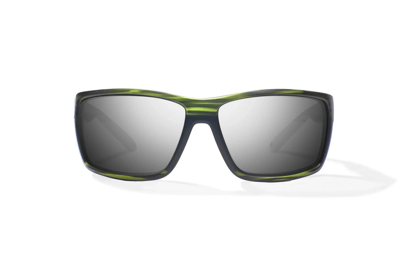 Bajio Bales Beach Polarized Sunglasses - Green Grass Matte Silver Mirror Glass Lens