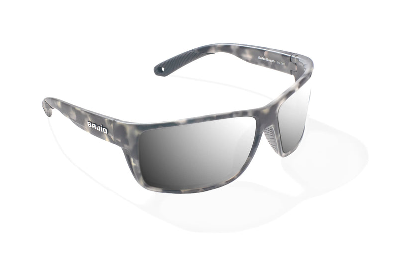 Bajio Bales Beach Polarized Sunglasses - Gray Rock Matte Silver Mirror Glass Lens