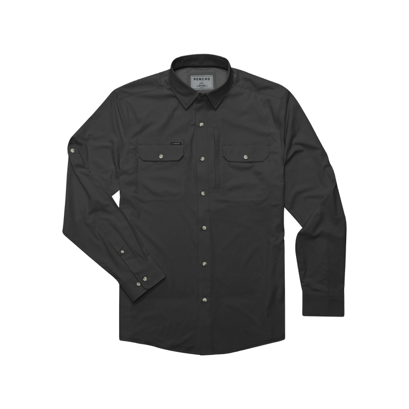 Poncho Men's The Original Long Sleeve Shirt The Black Smoke
