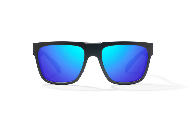 Bajio Caballo Polarized Sunglasses - Black Matte Blue Mirror Poly Lens
