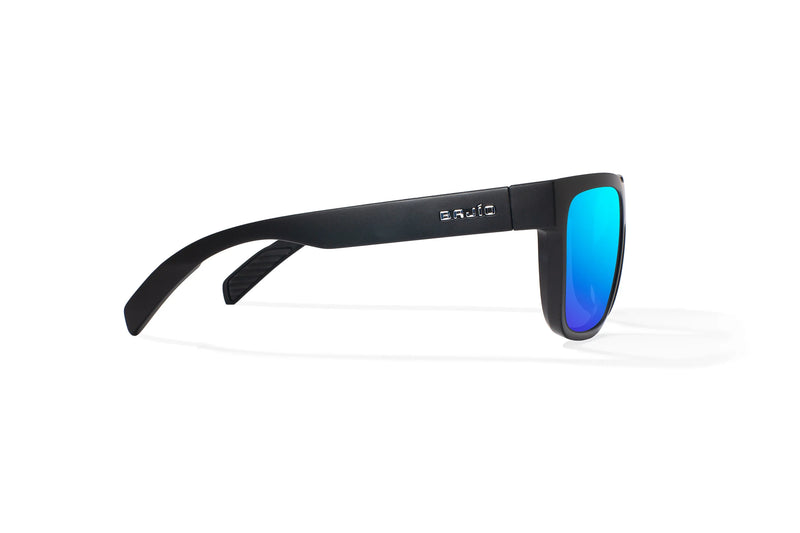 Bajio Caballo Polarized Sunglasses - Black Matte Blue Mirror Poly Lens
