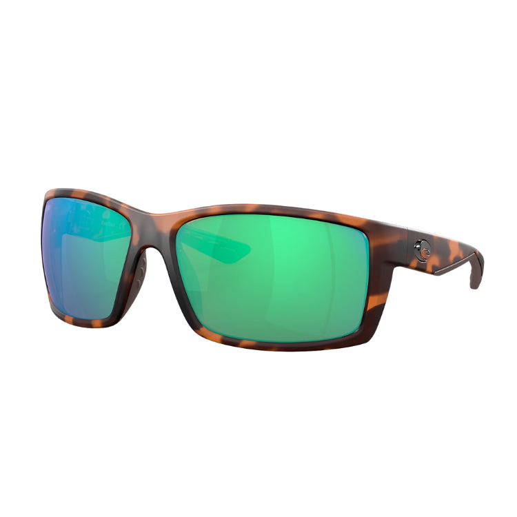 Costa Reefton Sunglasses - Matte Retro Tortoise w/ Green Mirror 580G Lens