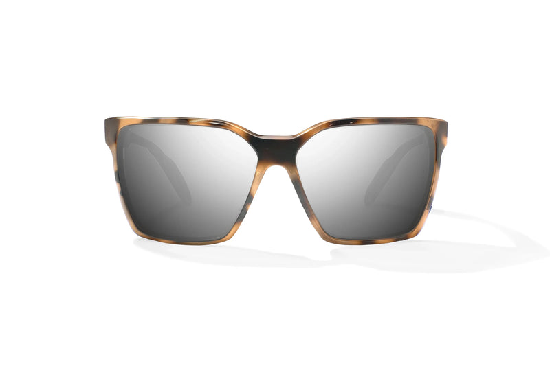 Bajio Eldora Polarized Sunglasses - Tan Rock Gloss Silver Mirror Glass Lens