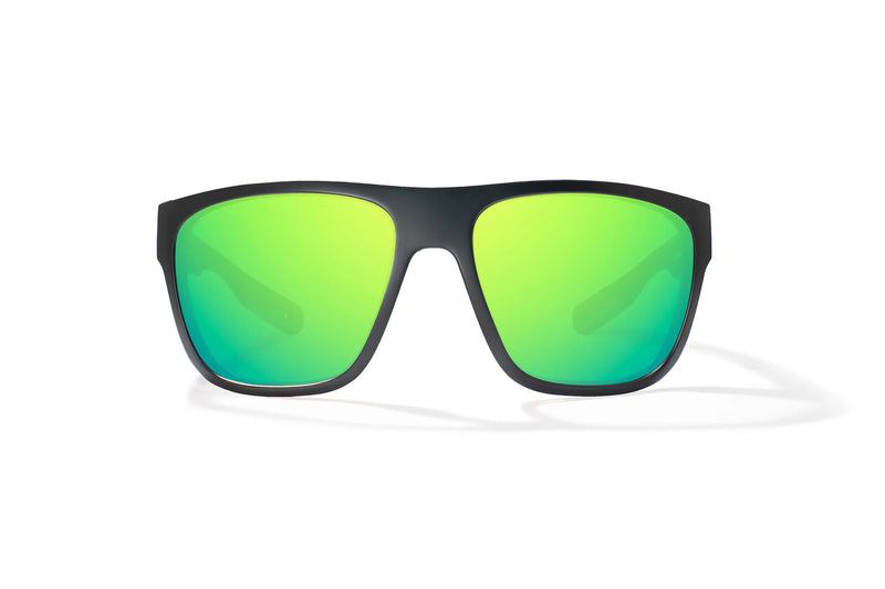 Bajio Las Rocas Polarized Sunglasses - Black Matte Green Mirror Glass Lens