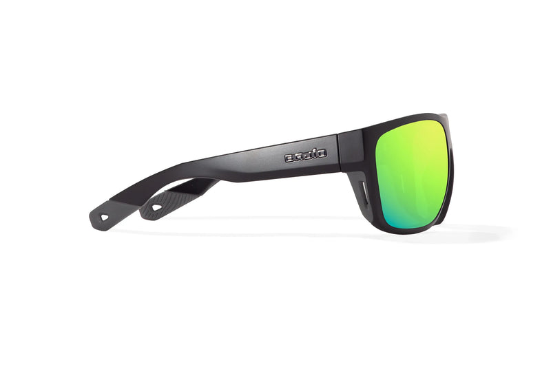 Bajio Las Rocas Polarized Sunglasses - Black Matte Green Mirror Glass Lens