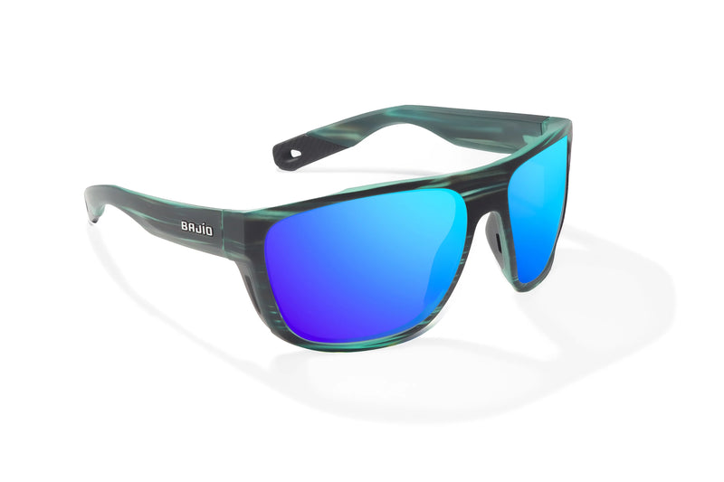 Bajio Las Rocas Polarized Sunglasses - Blue Grass Matte Blue Mirror Glass Lens