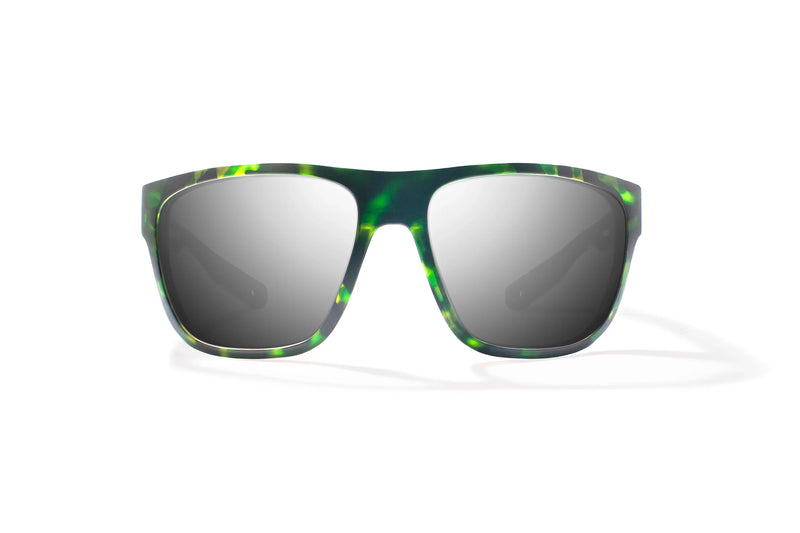 Bajio Las Rocas Polarized Sunglasses - Green Water Matte Silver Mirror Glass Lens
