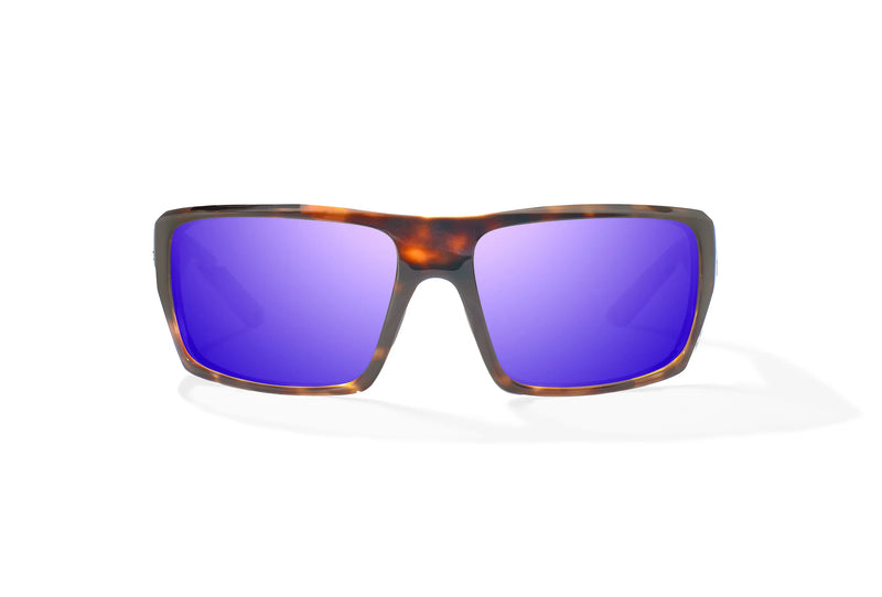 Bajio Nato Polarized Sunglasses - Brown Tort Gloss Violet Mirror Glass Lens
