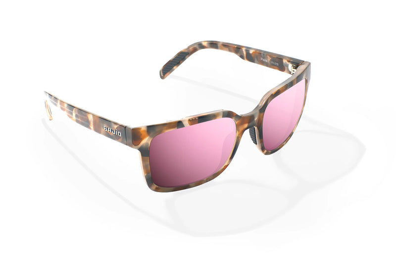 Bajio Paila Polarized Sunglasses - Tan Rock Glass Rose Mirror Poly Lens