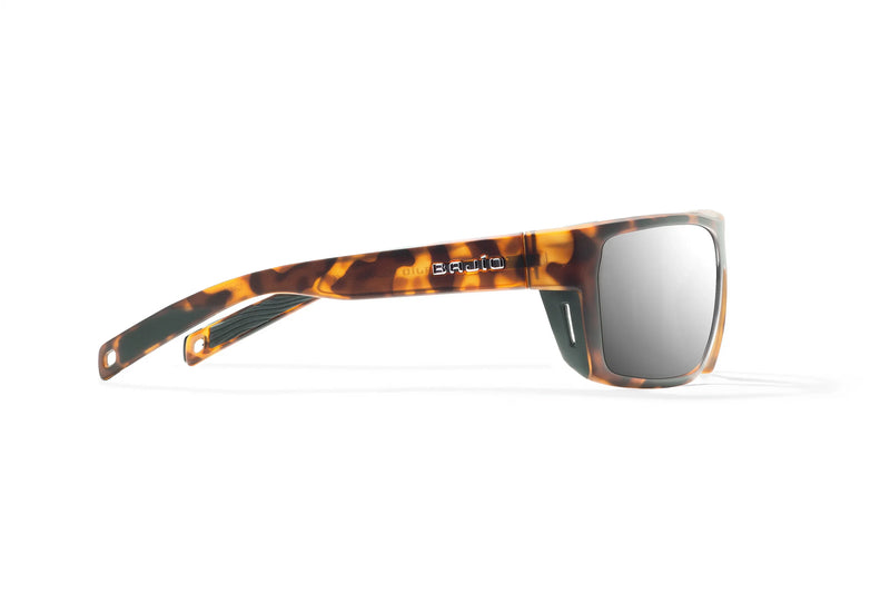 Bajio Palometa Polarized Sunglasses - Brown Tort Matte Silver Mirror Glass Lens