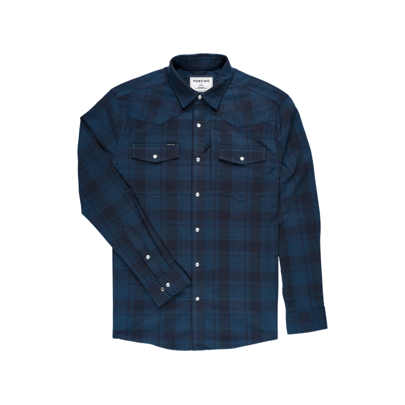 Poncho Men's Western Flannel Shirt The Powder River