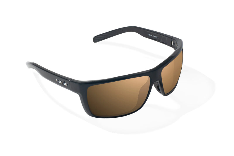 Bajio Sigs Polarized Sunglasses - Black Gloss Copper Poly Lens