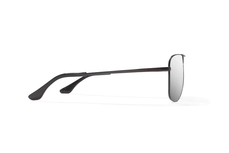 Bajio Snipes Polarized Sunglasses - Black Matte Silver Mirror Poly Lens