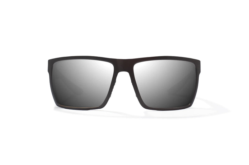 Bajio Stiltsville Polarized Sunglasses - Black Matte Silver Mirror Glass Lens