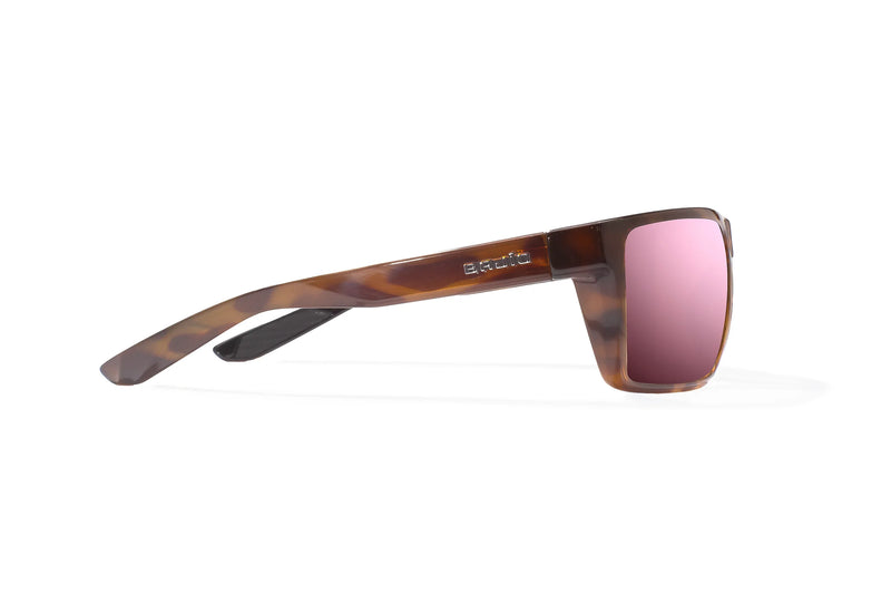 Bajio Stiltsville Polarized Sunglasses - Brown Tort Gloss Rose Mirror Glass Lens