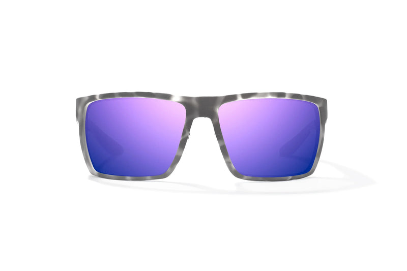 Bajio Stiltsville Polarized Sunglasses - Gray Rock Matte Violet Mirror Glass Lens