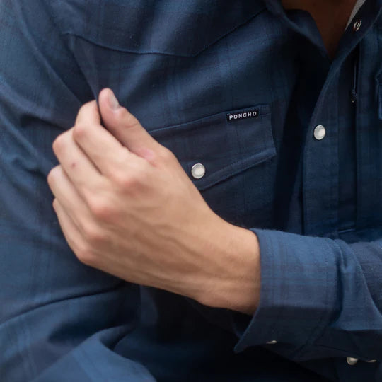 Poncho Men's Western Flannel Shirt The Powder River