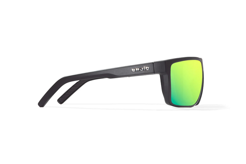 Bajio Toads Polarized Sunglasses - Black Matte Green Mirror Glass Lens