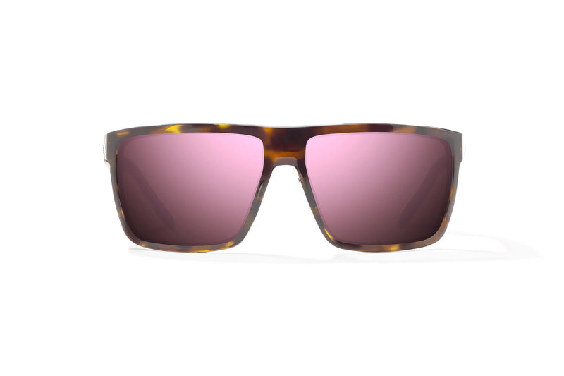 Bajio Toads Polarized Sunglasses - Brown Tort Gloss Rose Mirror Glass Lens