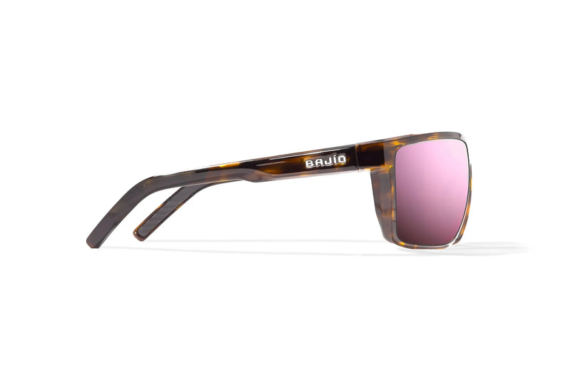 Bajio Toads Polarized Sunglasses - Brown Tort Gloss Rose Mirror Glass Lens