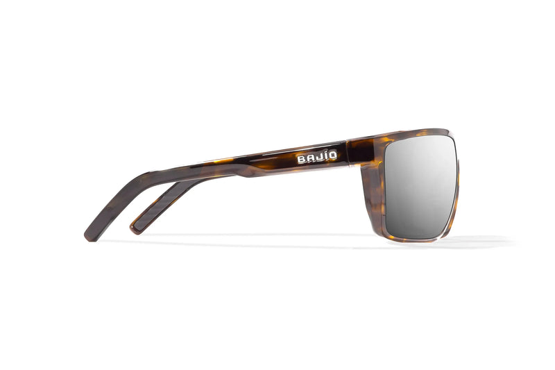 Bajio Toads Polarized Sunglasses - Brown Tort Gloss Silver Mirror Poly Lens