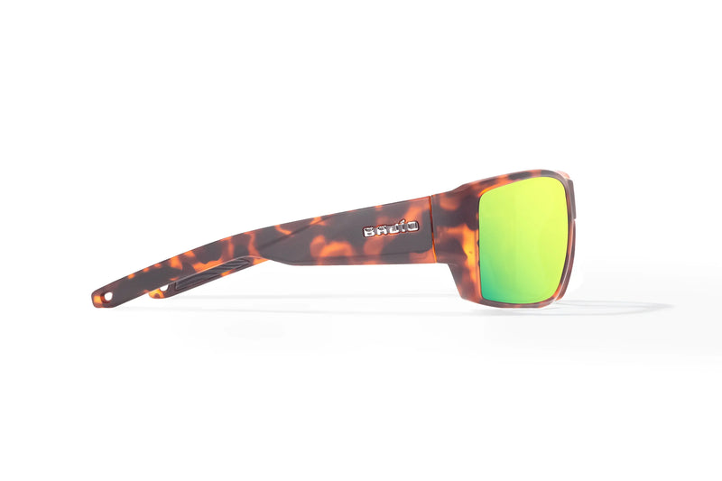 Bajio Vega Polarized Sunglasses - Brown Tort Matte Green Mirror Glass Lens