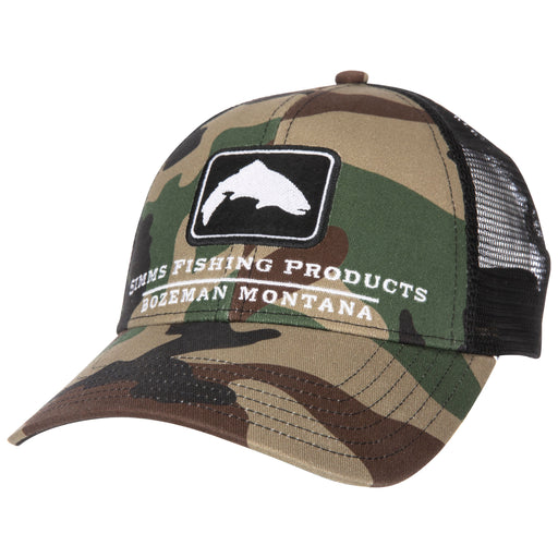 Simms Trout Icon Trucker Woodland Camo Image 01