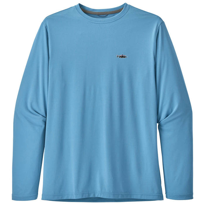 Patagonia Capilene Cool Daily Long Sleeve Fish Graphic Shirt Small Fitz Roy Trout: Lago Blue Image 1