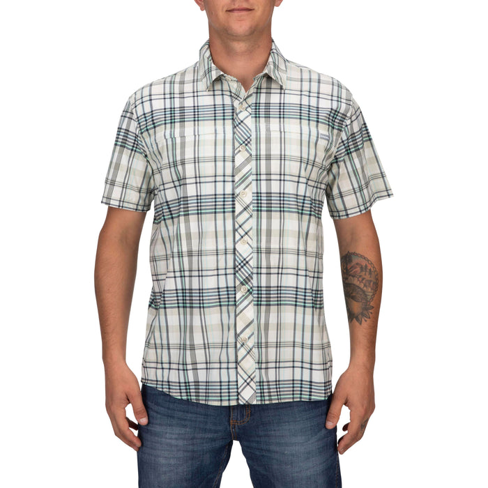 Simms Stone Cold SS Shirt Pearl Madras Plaid Image 04