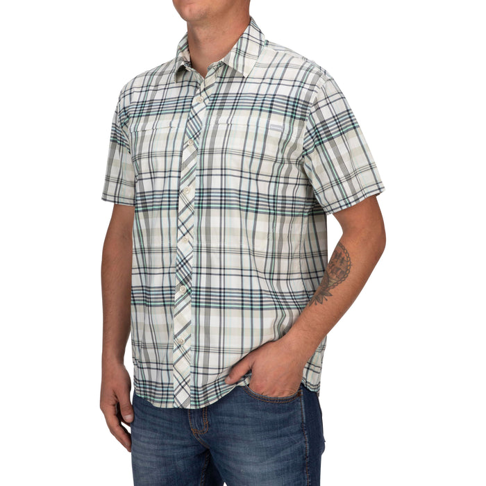 Simms Stone Cold SS Shirt Pearl Madras Plaid Image 07