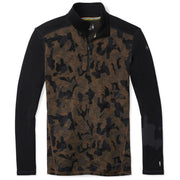 Smartwool Merino 250 Baselayer Pattern 1/4 Zip Military Olive Camo-Black Image 01